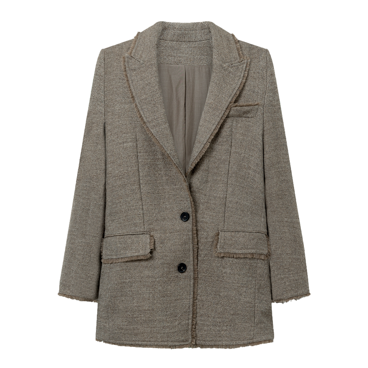 Josina Wool Twill Melange, Warm Grey