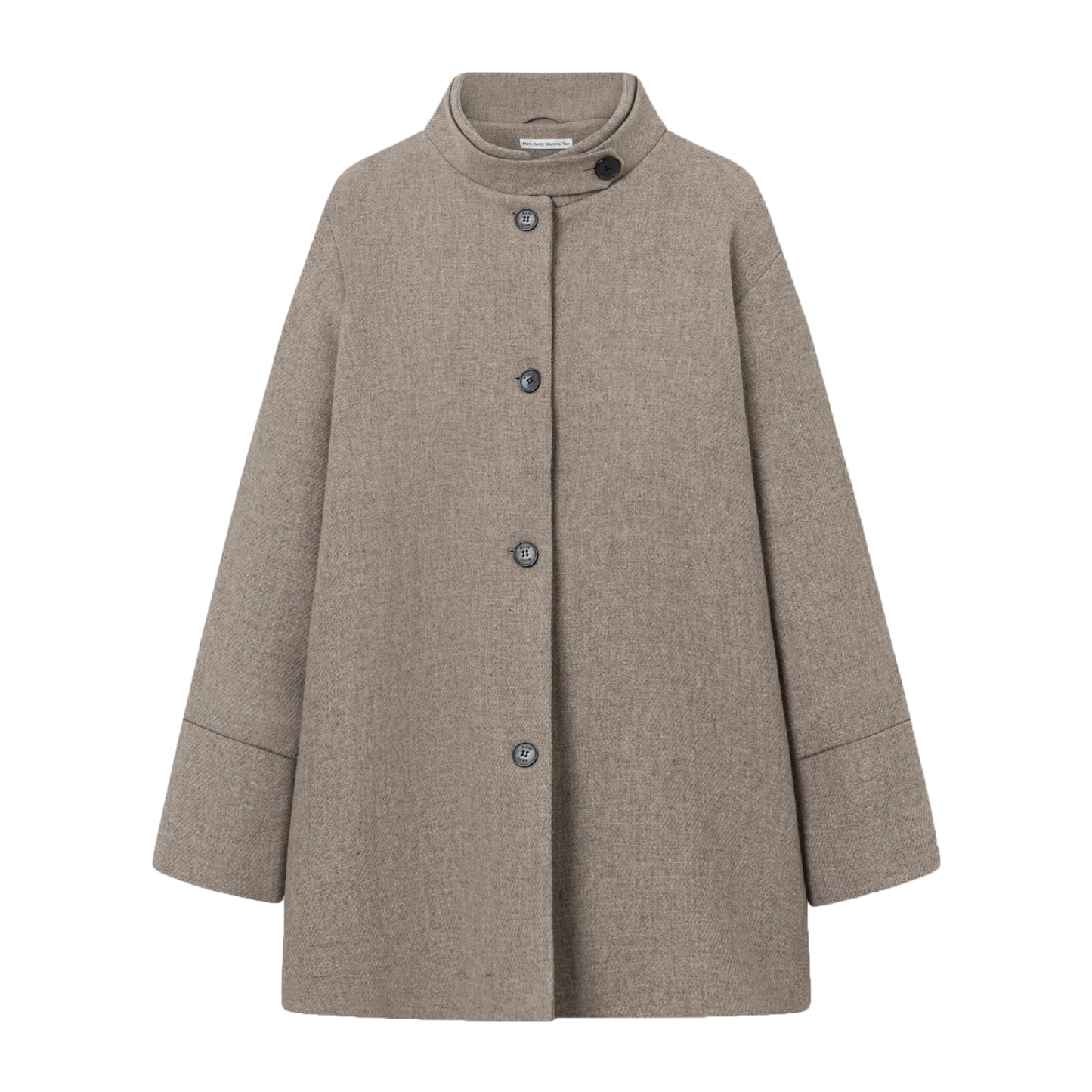 Julia Textured Wool Coat, Warm Grey Melange