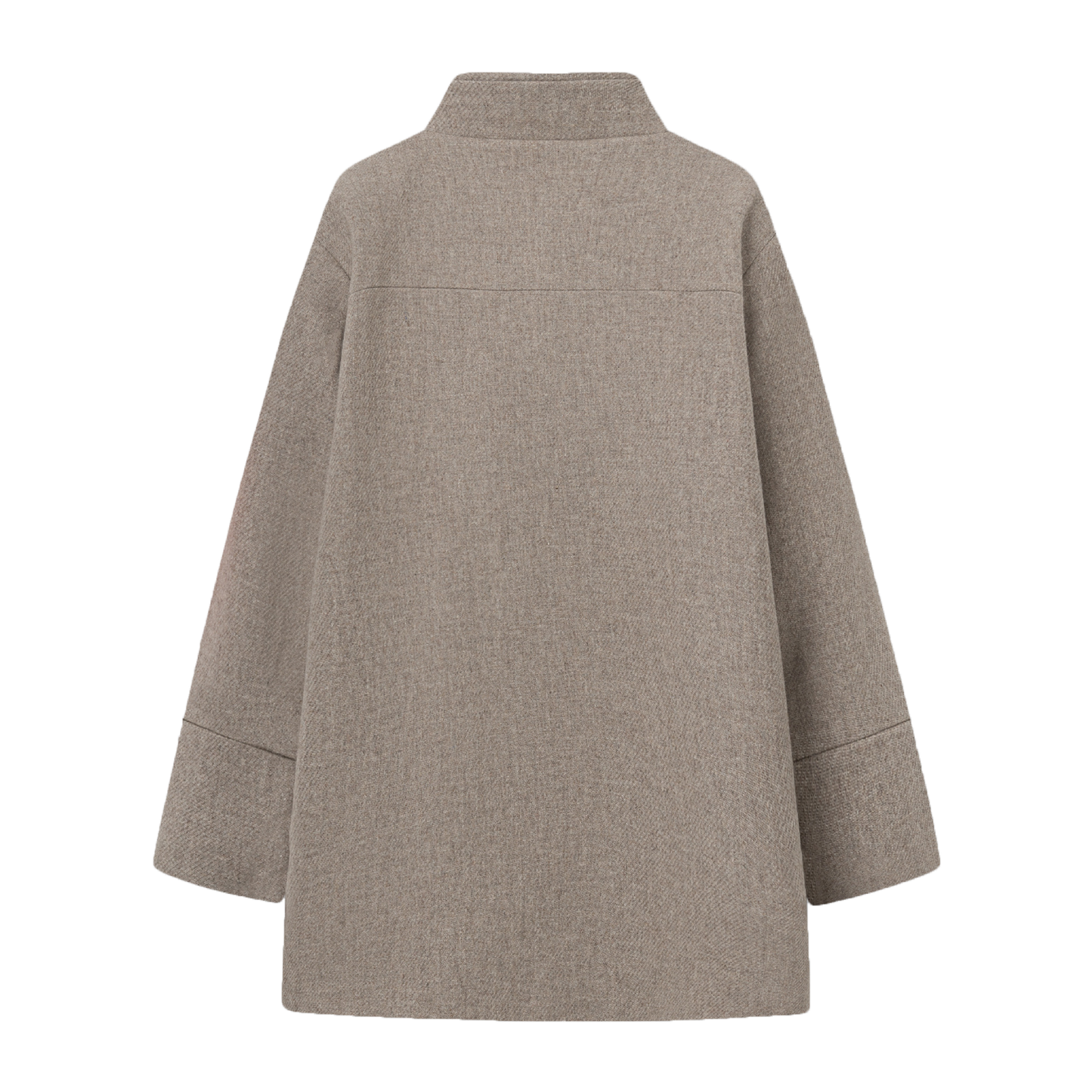 Julia Textured Wool Coat, Warm Grey Melange