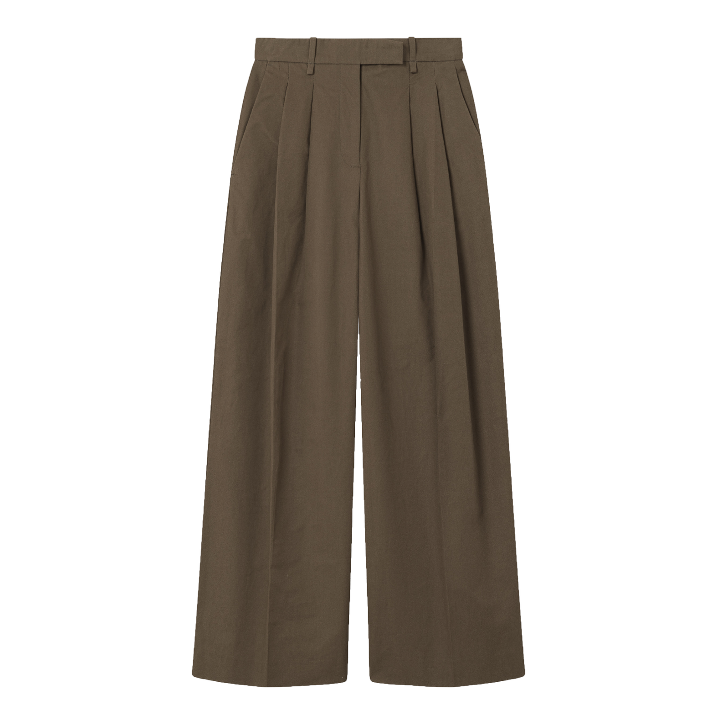Pemma Half Panama Cotton Pants, Dark Brown