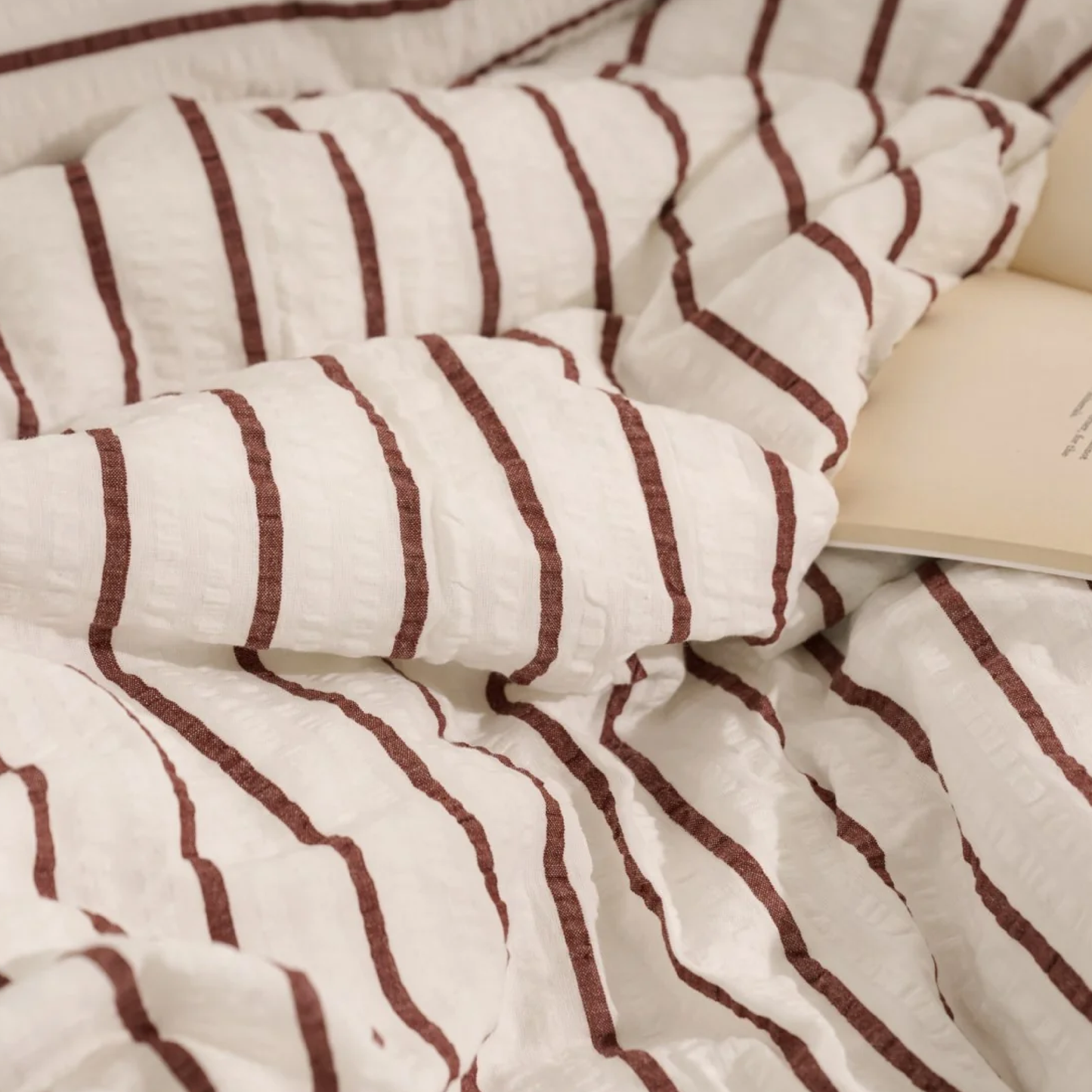 Bed Linen Wave, Ecru/Terra