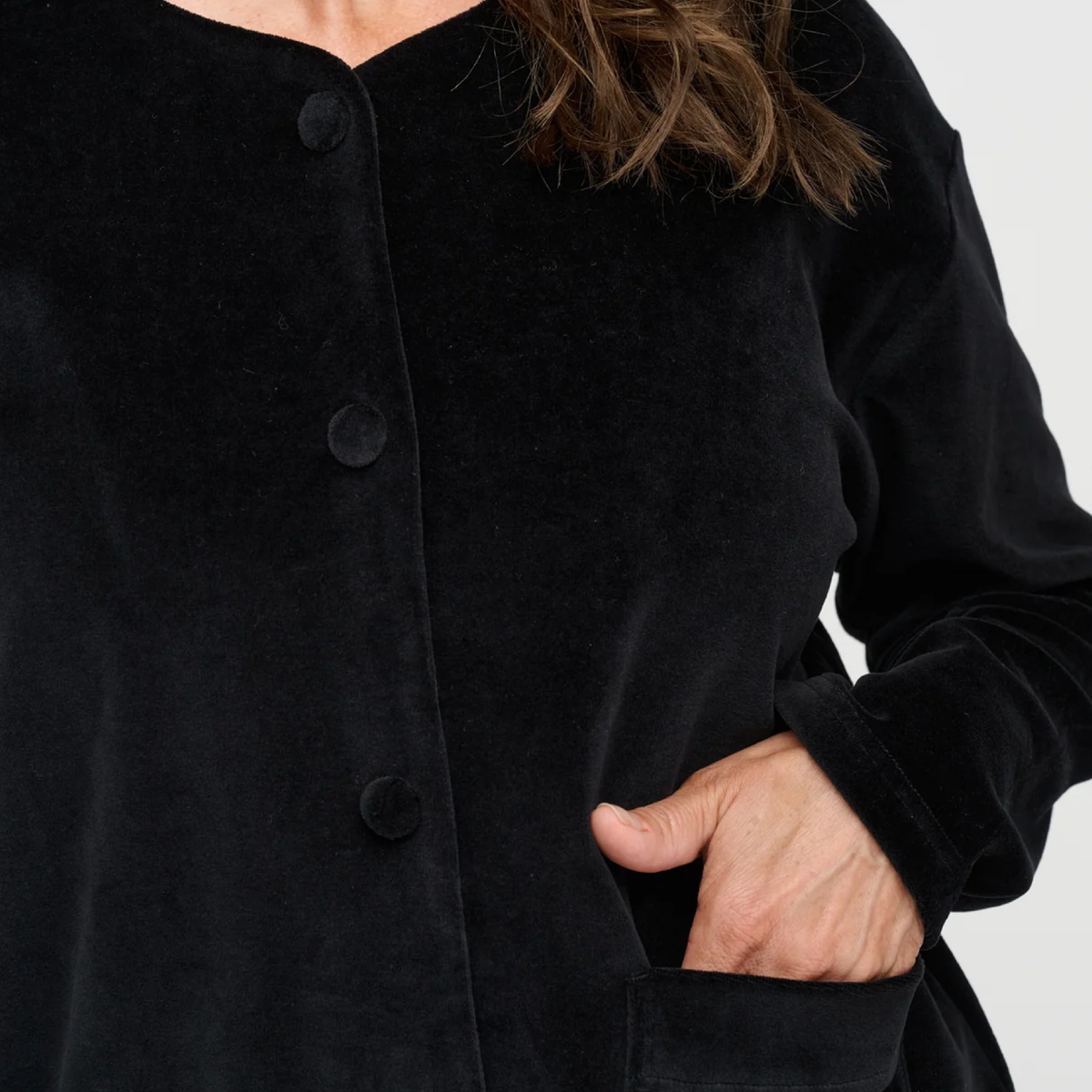Harmony Shirt Velvet, Black