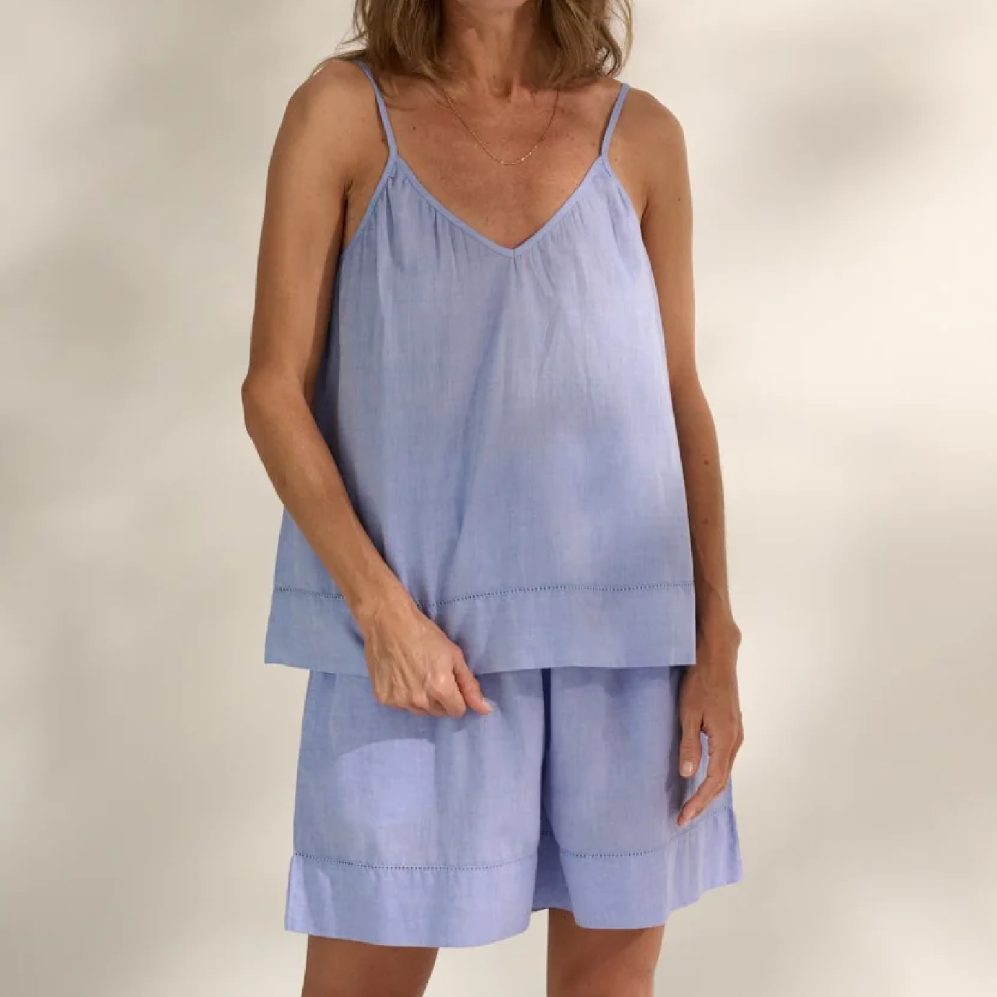 Sunshine Top Chambray, Light Blue
