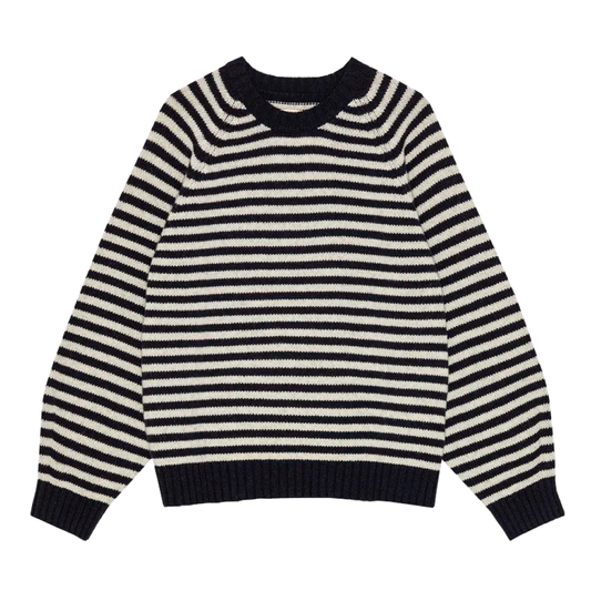 Sienna Knit Wool, Dark Navy/Beige