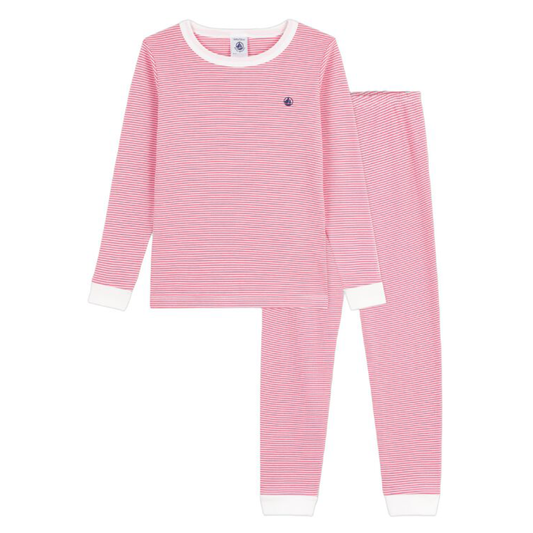 Nattøj, Pinstriped Rose/Marshmallow