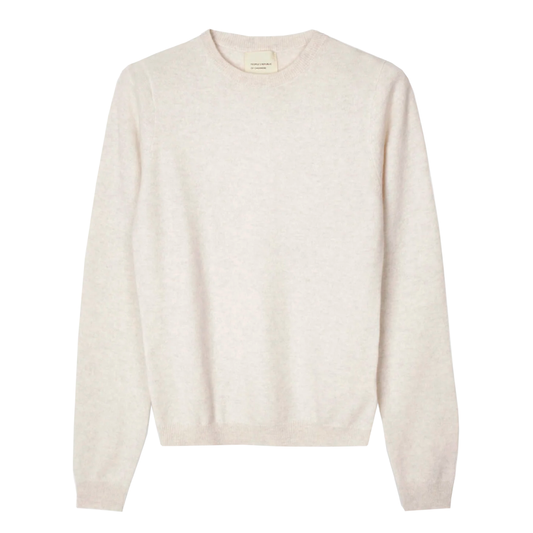 Women's Cashmere Fitted Roundneck, Ecru