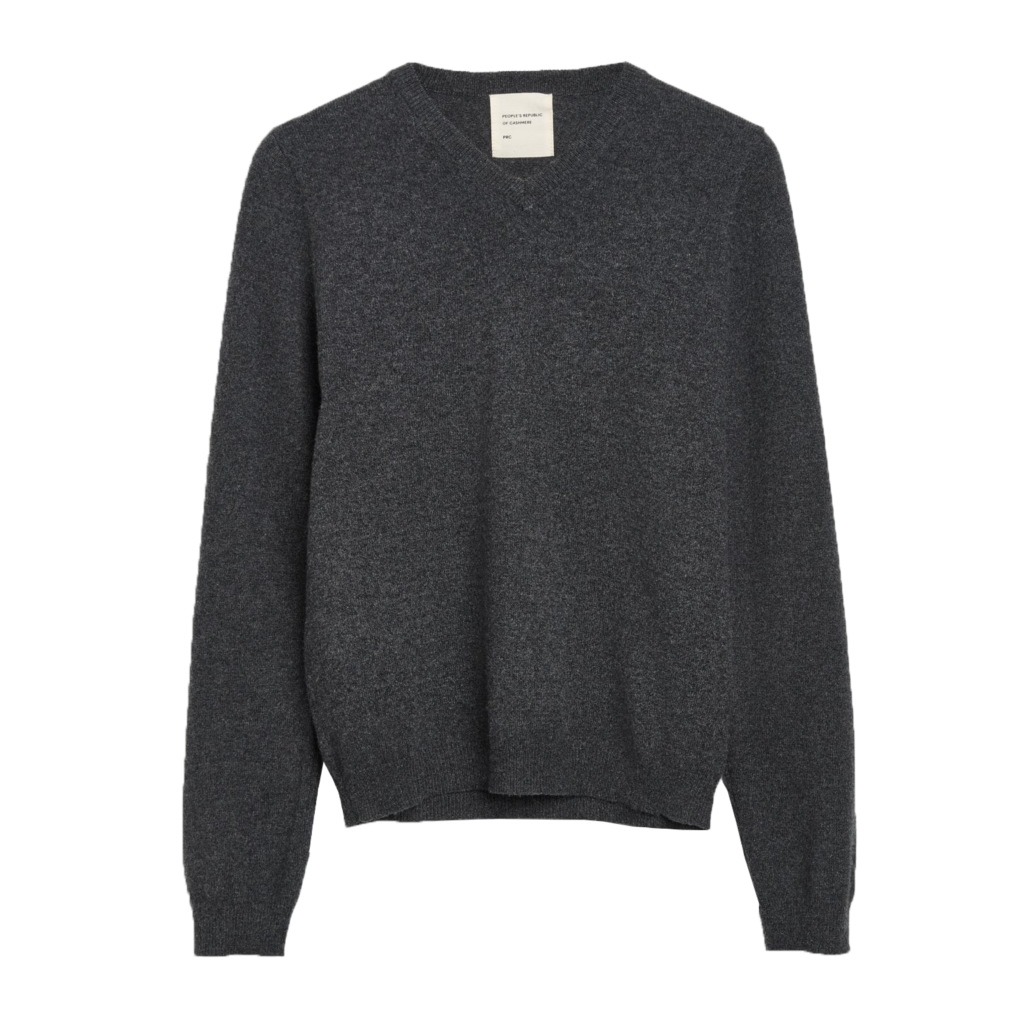 Women's Cashmere Fitted 90's V-Neck, Dark Grey
