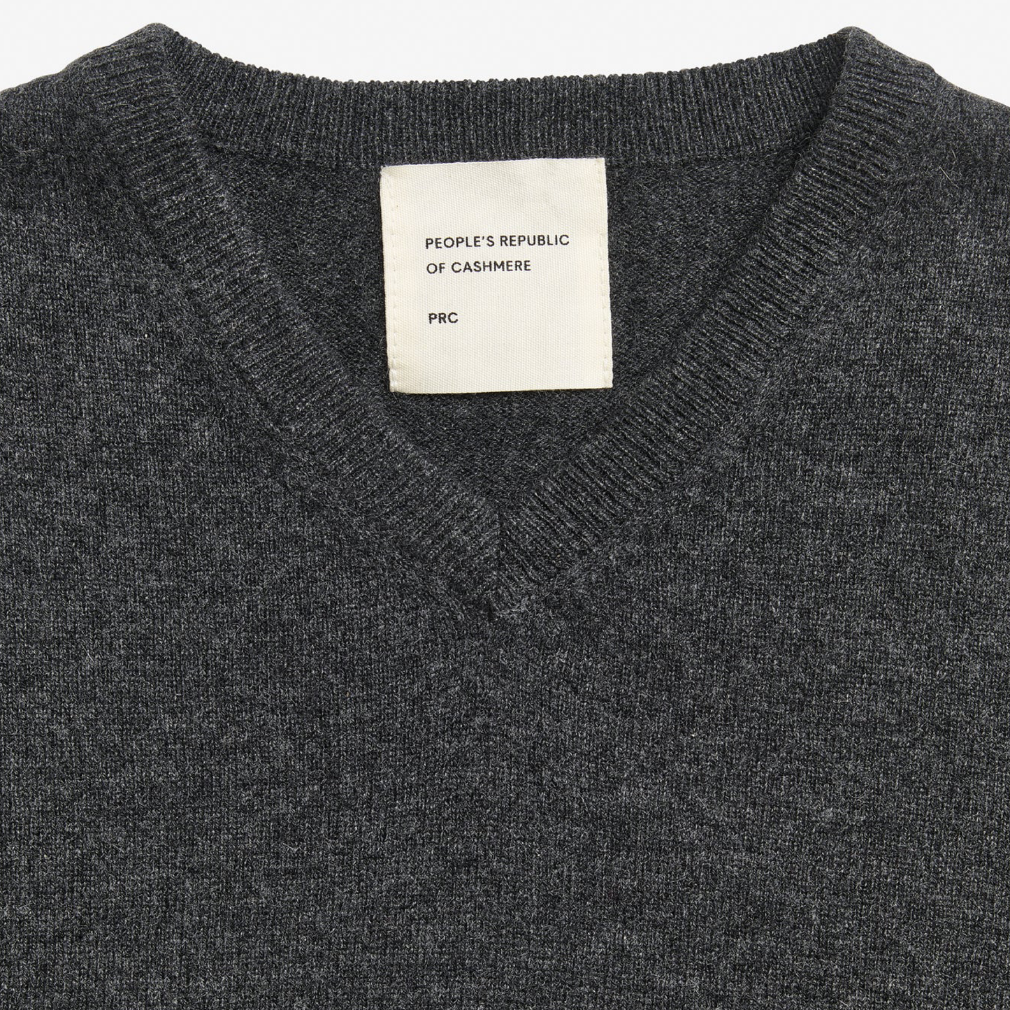 Women's Cashmere Fitted 90's V-Neck, Dark Grey