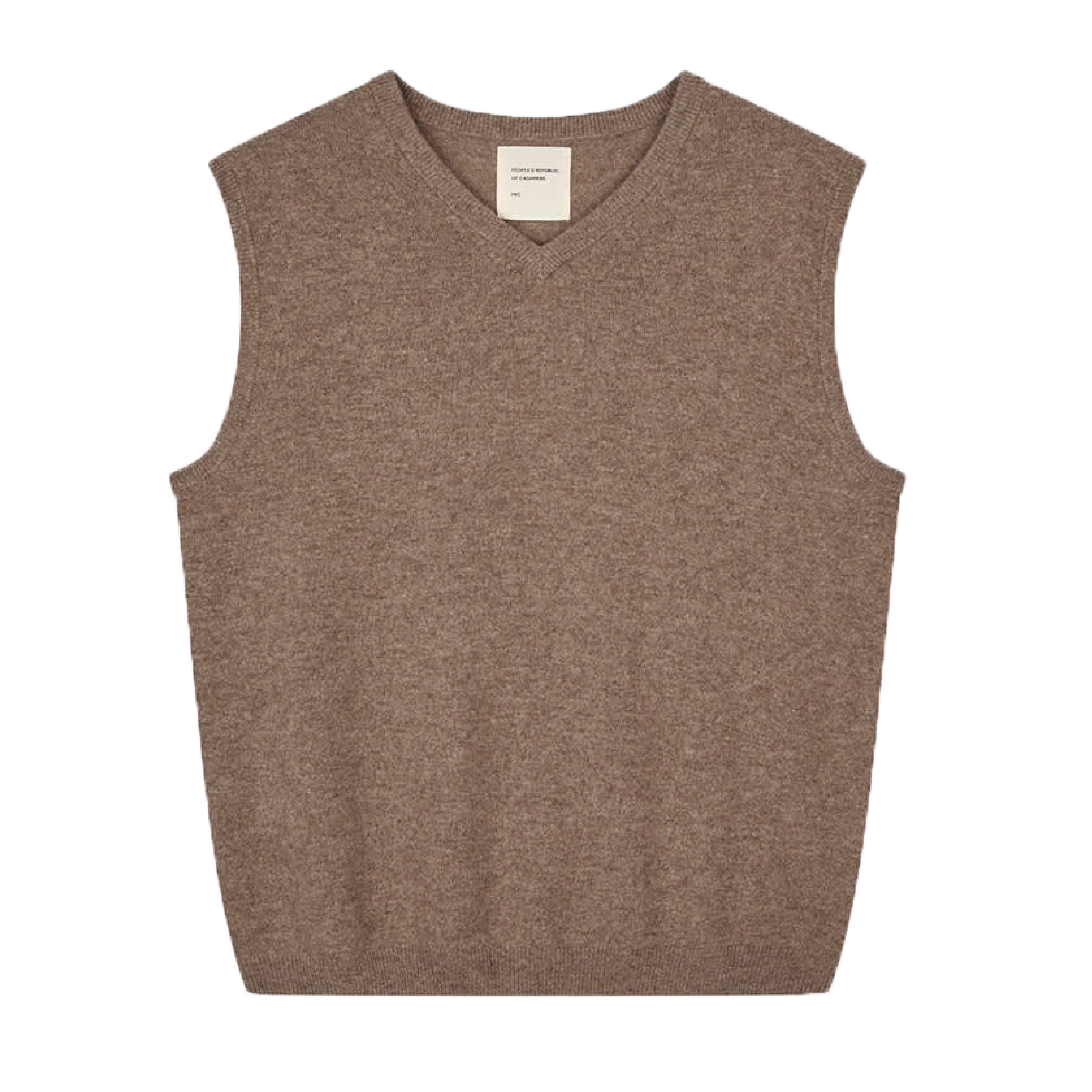Women's Cashmere Vest, Truffle