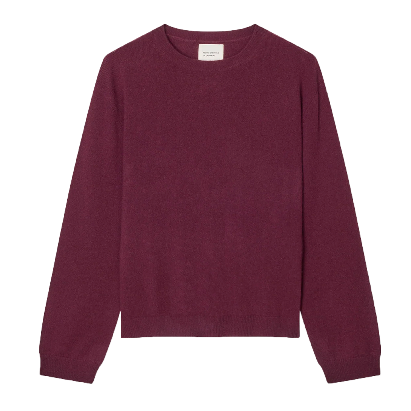Women's Oversized Cashmere Roundneck, Bordeaux
