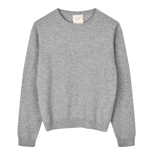 Women's Cashmere Classic Roundneck, Heather Grey Light