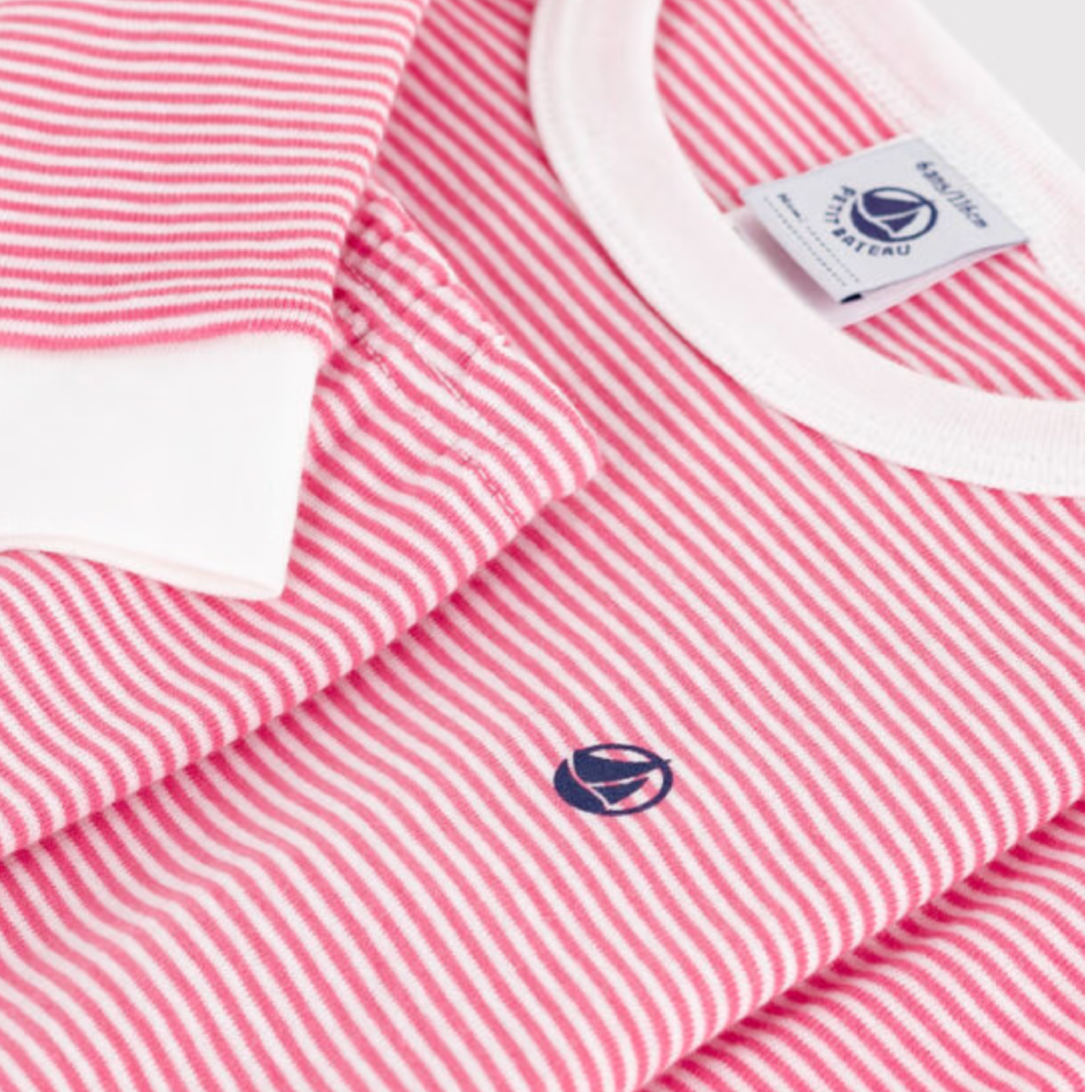 Nattøj, Pinstriped Rose/Marshmallow