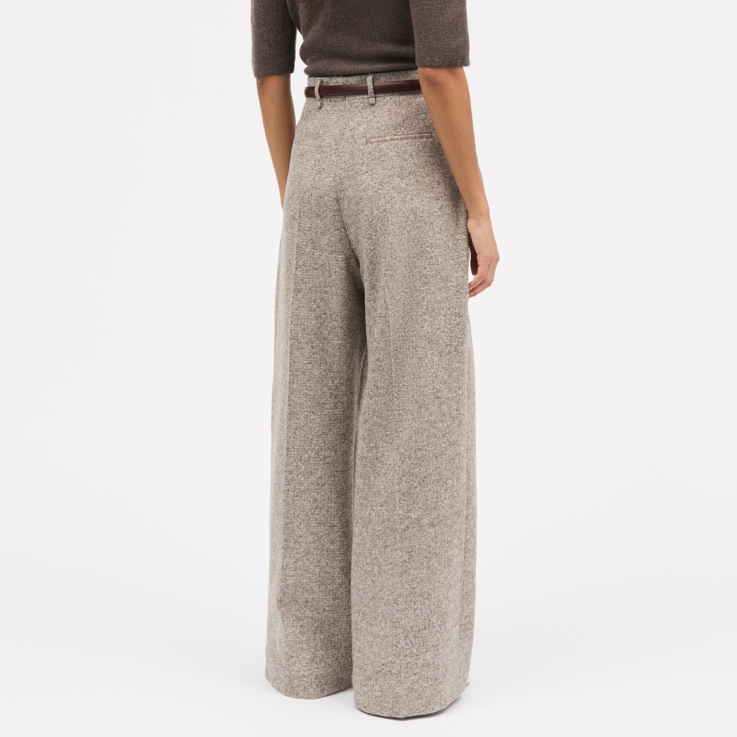 Pirka Knitted Wool Bukser, Mink Melange