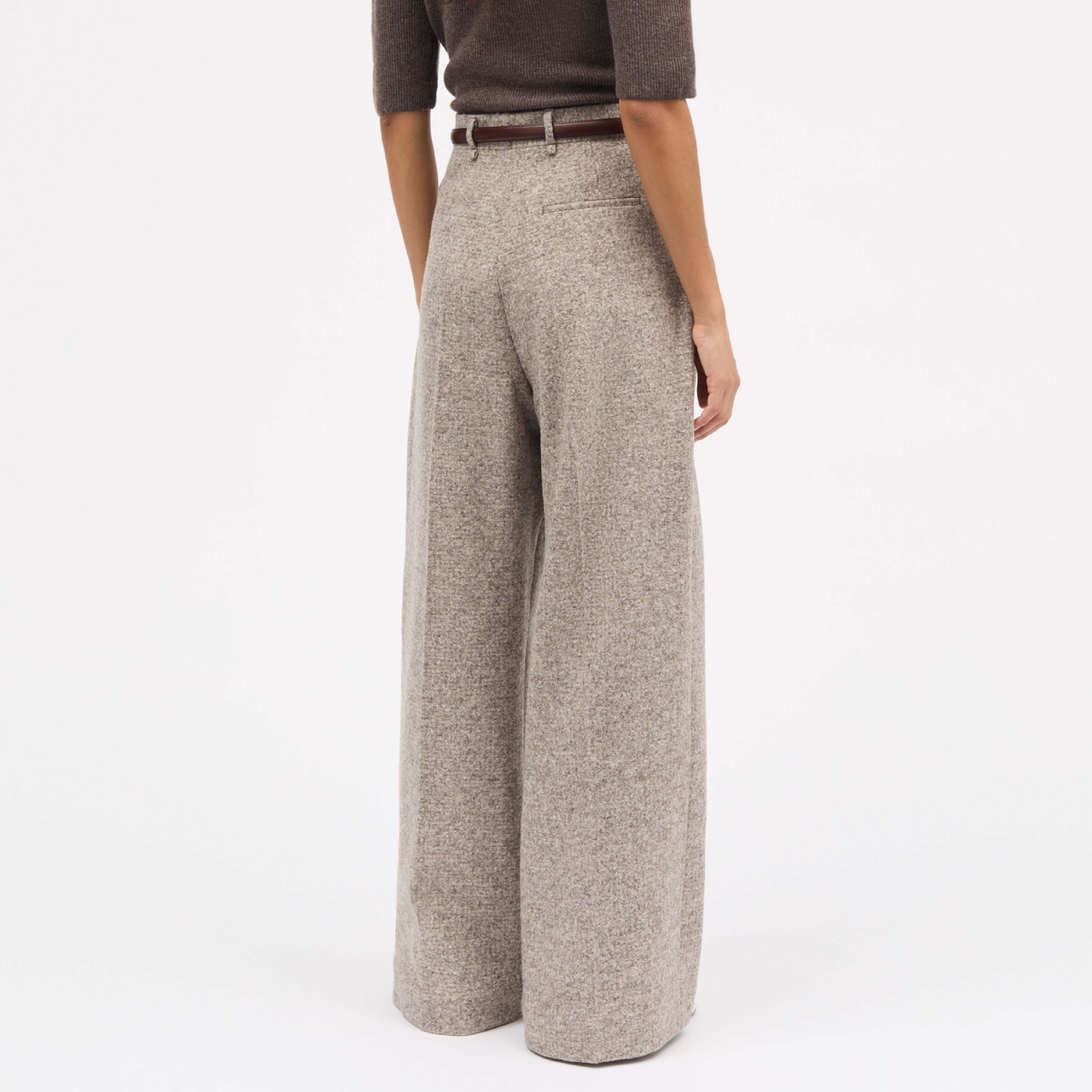 Pirka Knitted Wool Bukser, Mink Melange