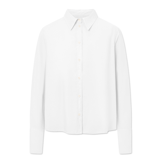 Sylina Organic Garment Dyed Poplin, White