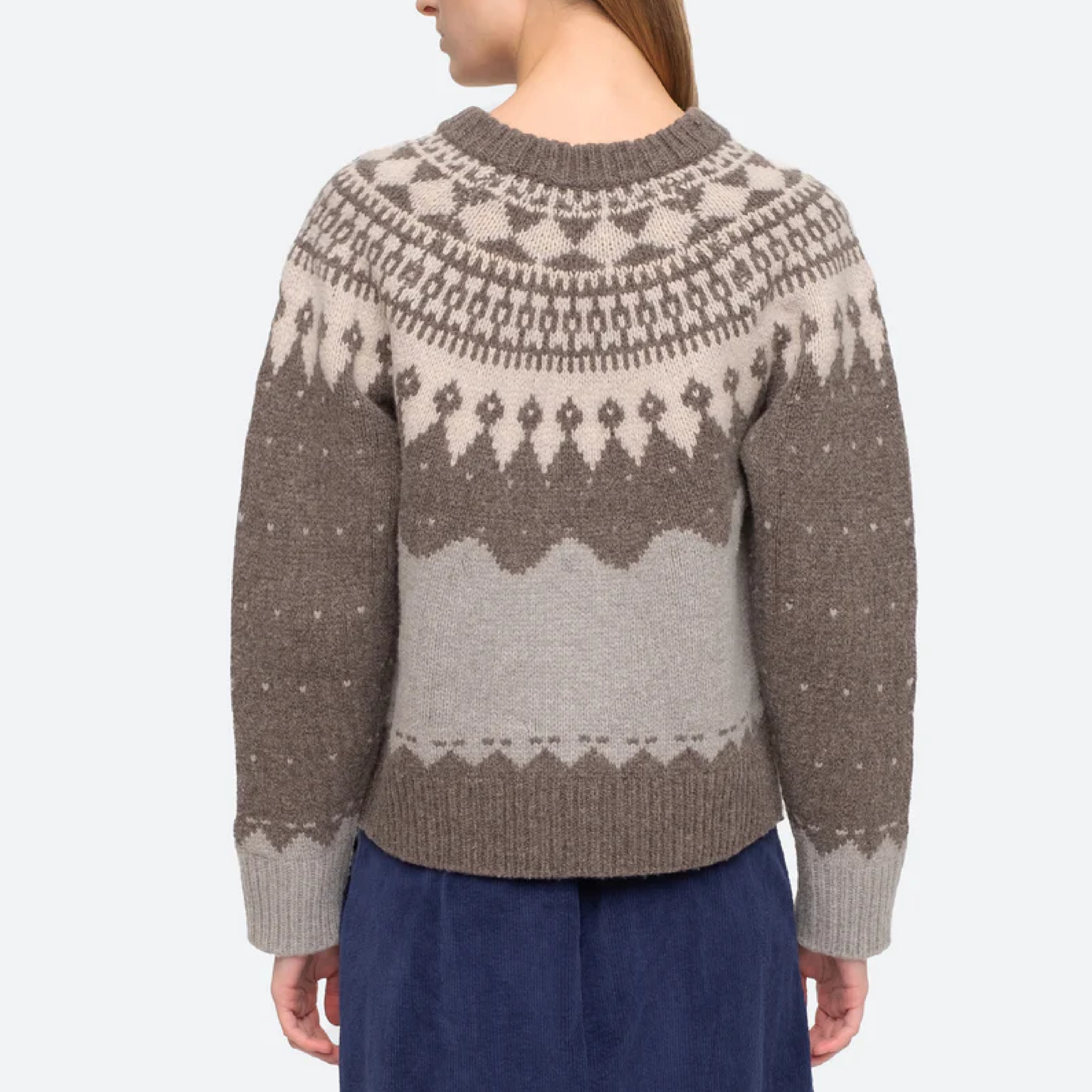 Anja Sheep Knit Raglan Sweater, Grey