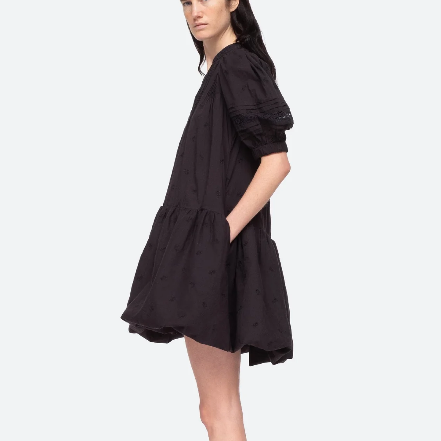 Loren Solid Tunic Kjole, Black