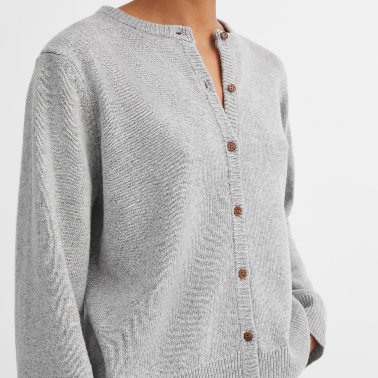 Senna Cardigan, Light Grey Mélange