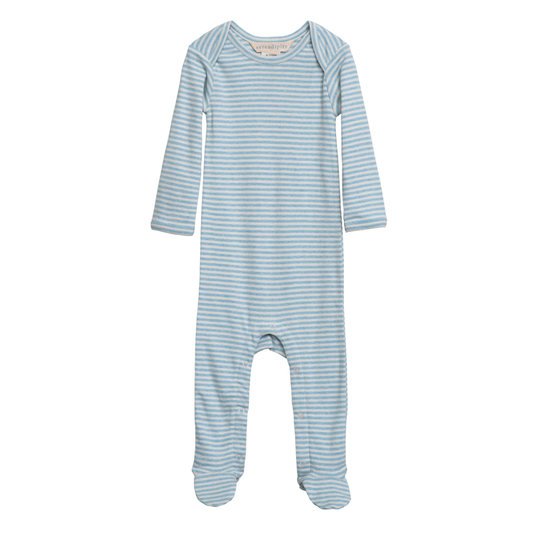 Baby Suit Stripe, Aqua/Ecru