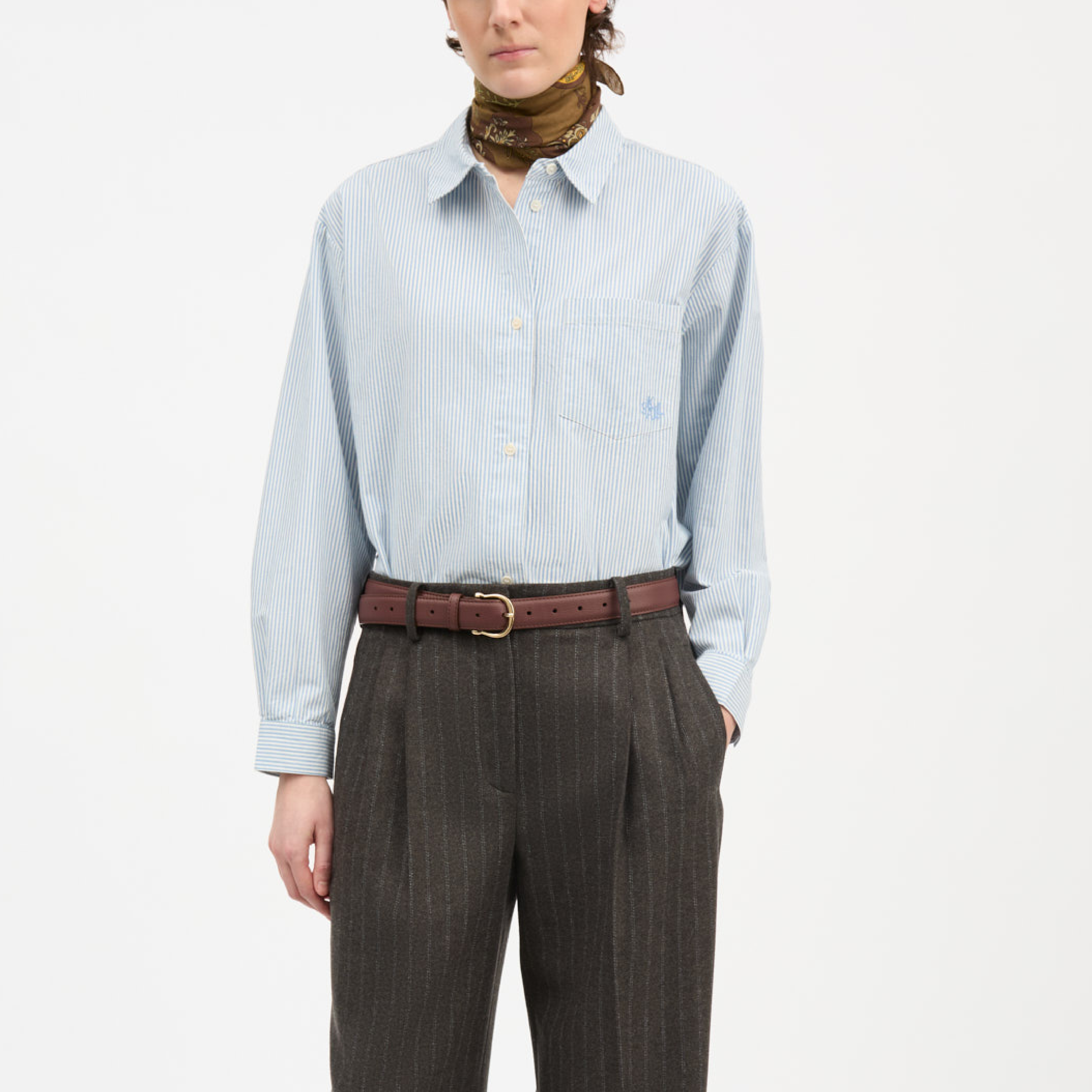 Edgar Shirt Oxford, Light Blue/White Stripe