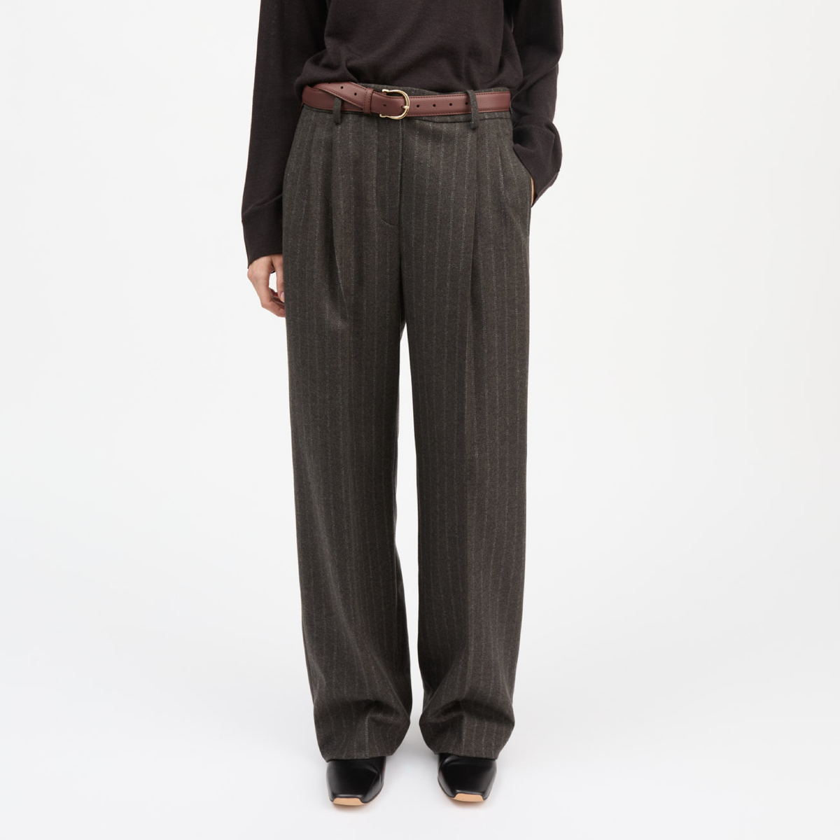 Harry Trousers, Brown/Black Pinstripe
