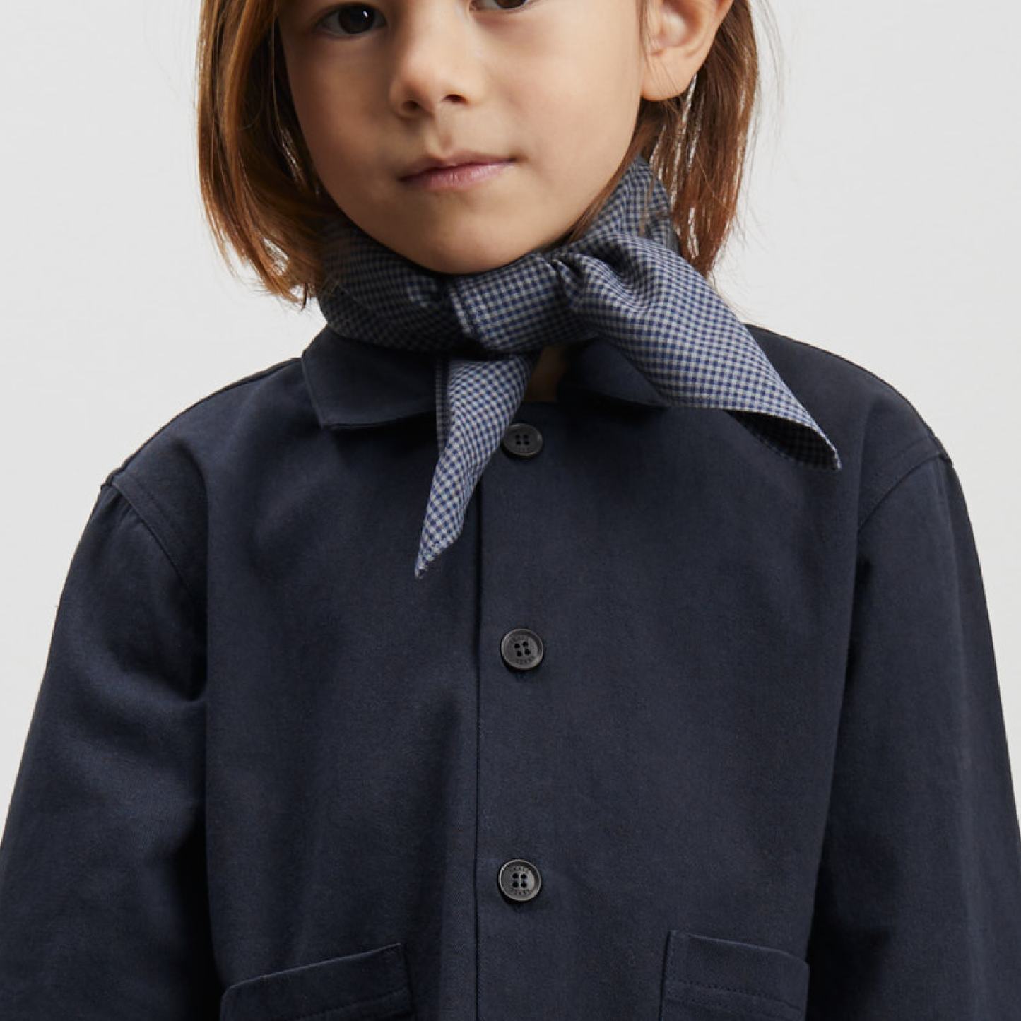 Sammy Scarf, Blue/Grey Mini Check