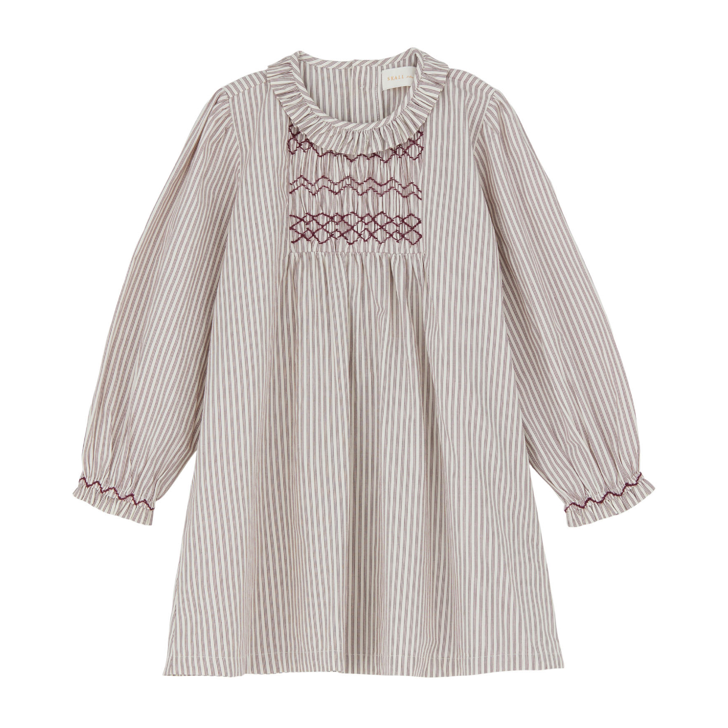Sara Kjole, Light Cream/Dark Burgundy Stripe