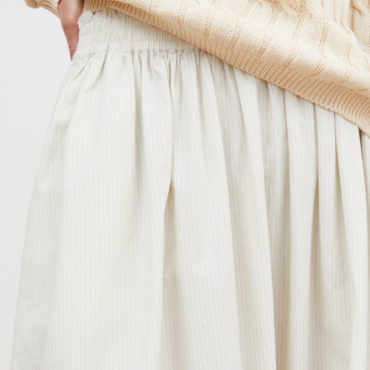 Dagny Skirt, Light Blue/White Stripe