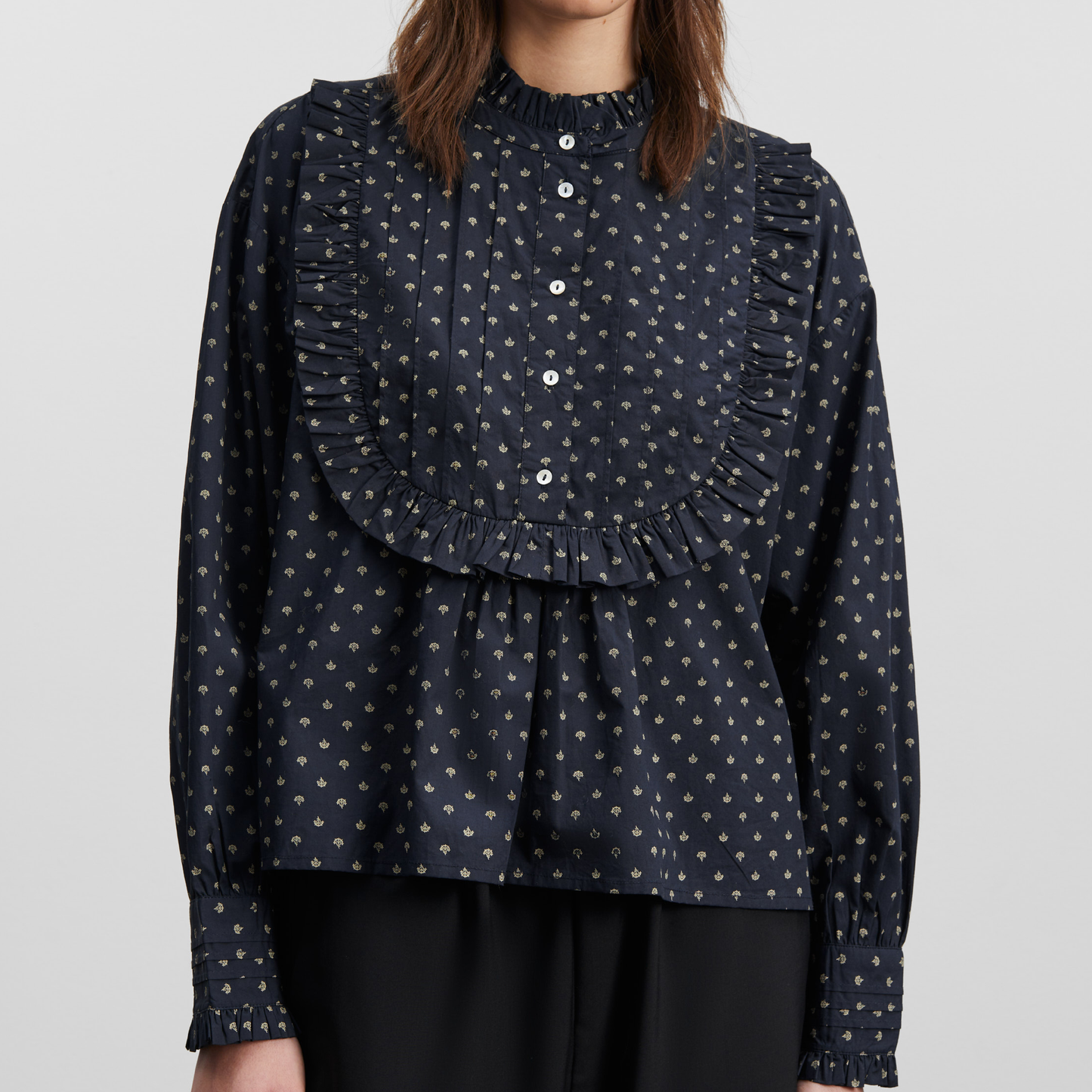 Elsie Skjorte, Alistair Print/Midnight/Beige