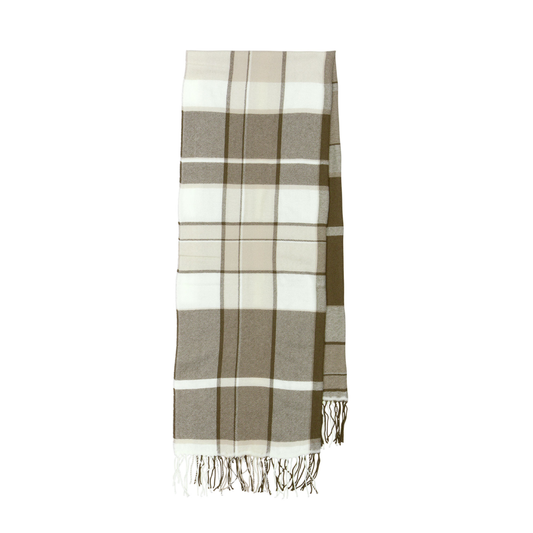 Nelle Scarf, Brown/Ecru Check