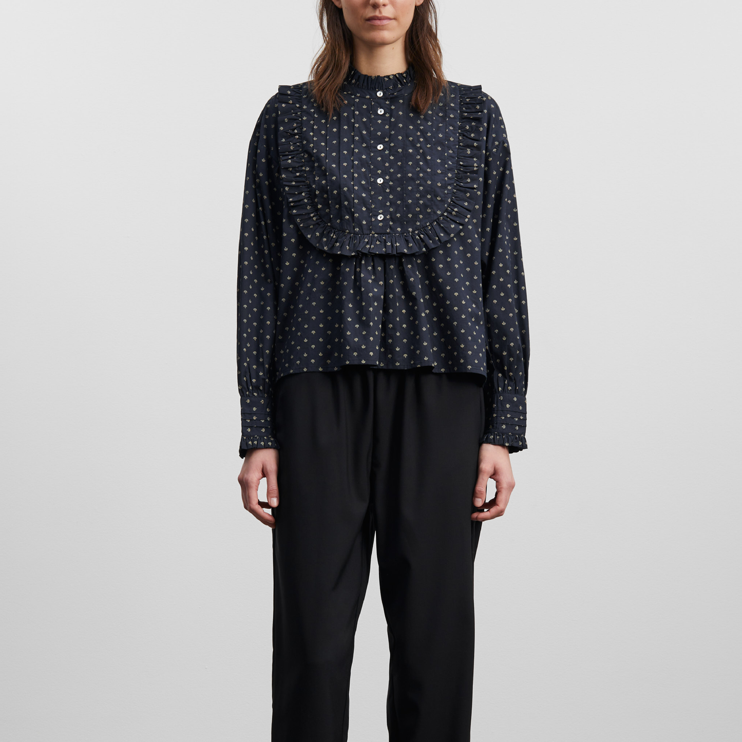 Elsie Skjorte, Alistair Print/Midnight/Beige