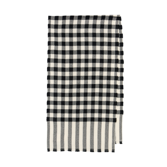 Nadelle Scarf, Black/Beige Check