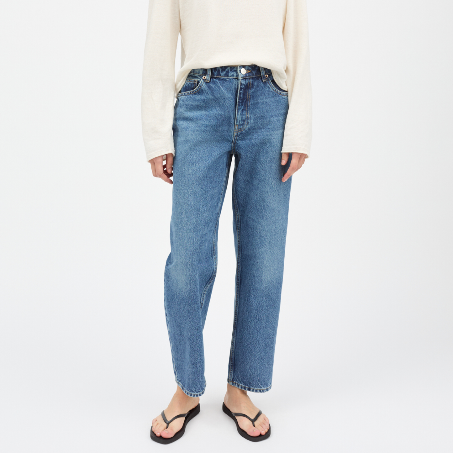 Allison Cropped Jeans, Slouchy Blue