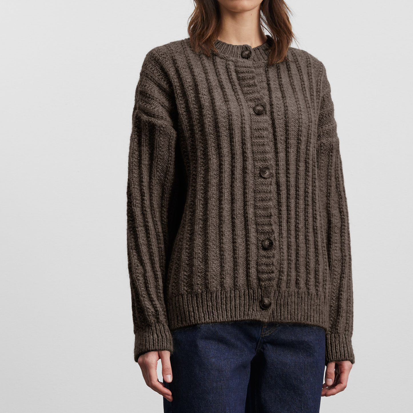 Elm Cardigan, Dark Brown