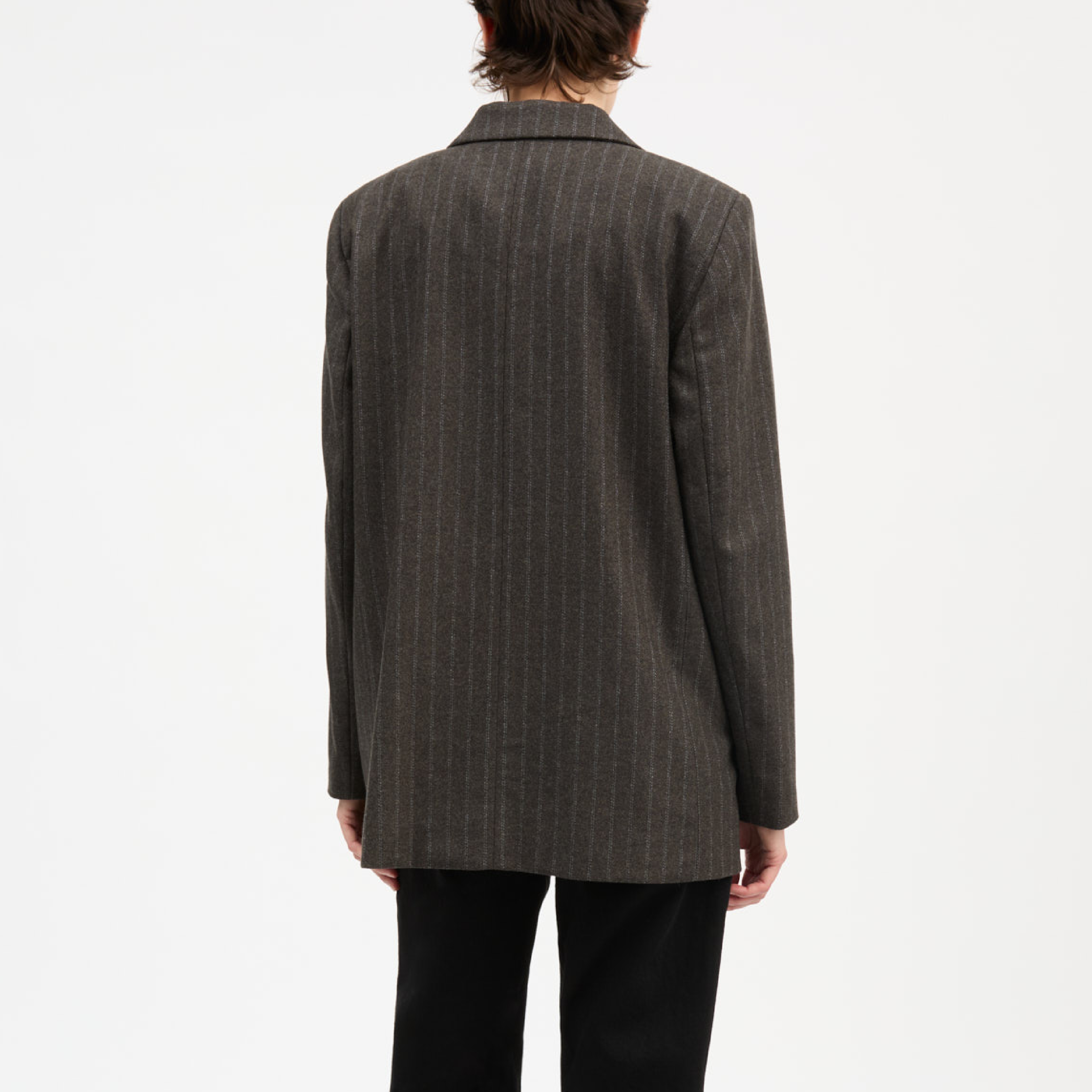 Joan Blazer, Brown/Black Pinstripe
