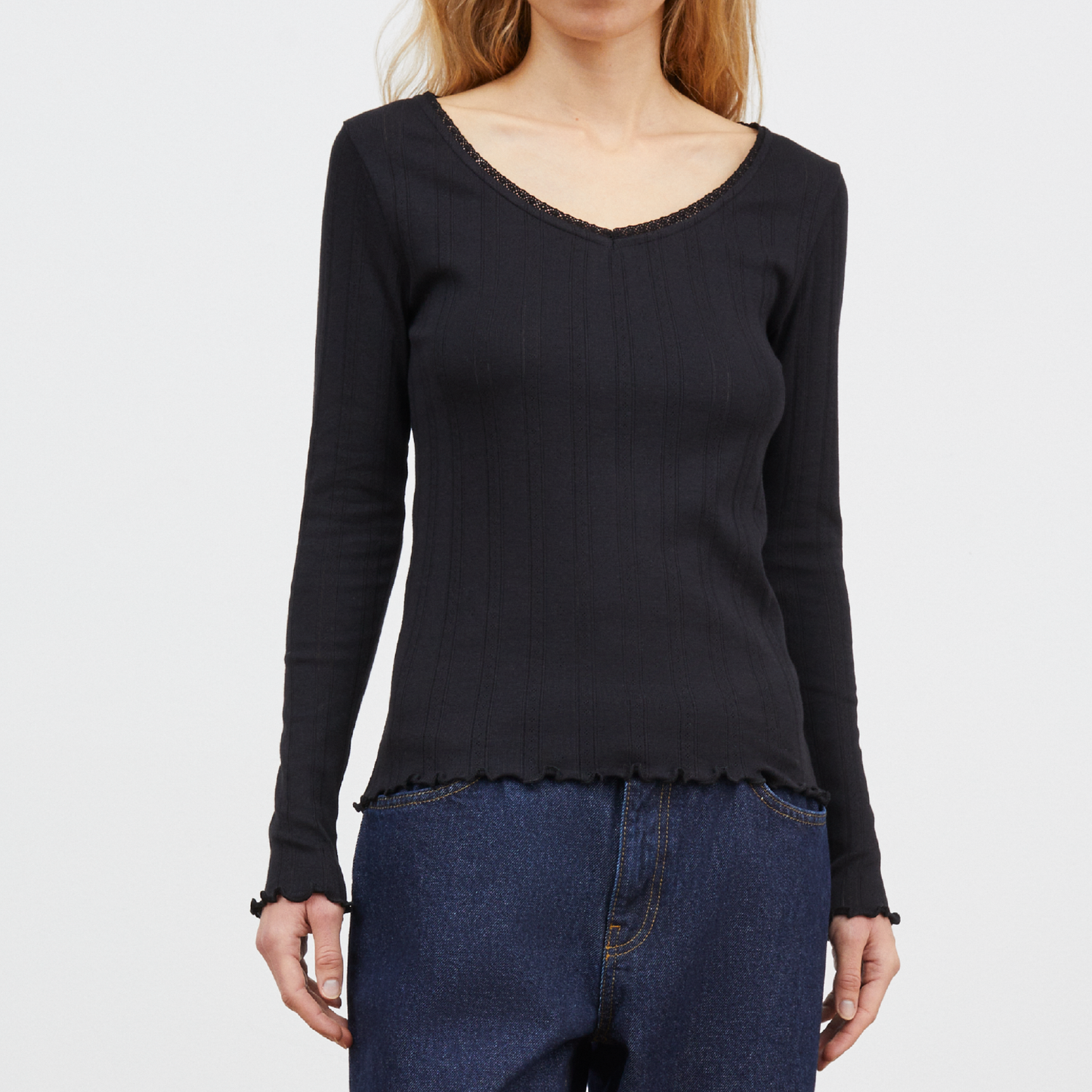 June V Blouse, Black