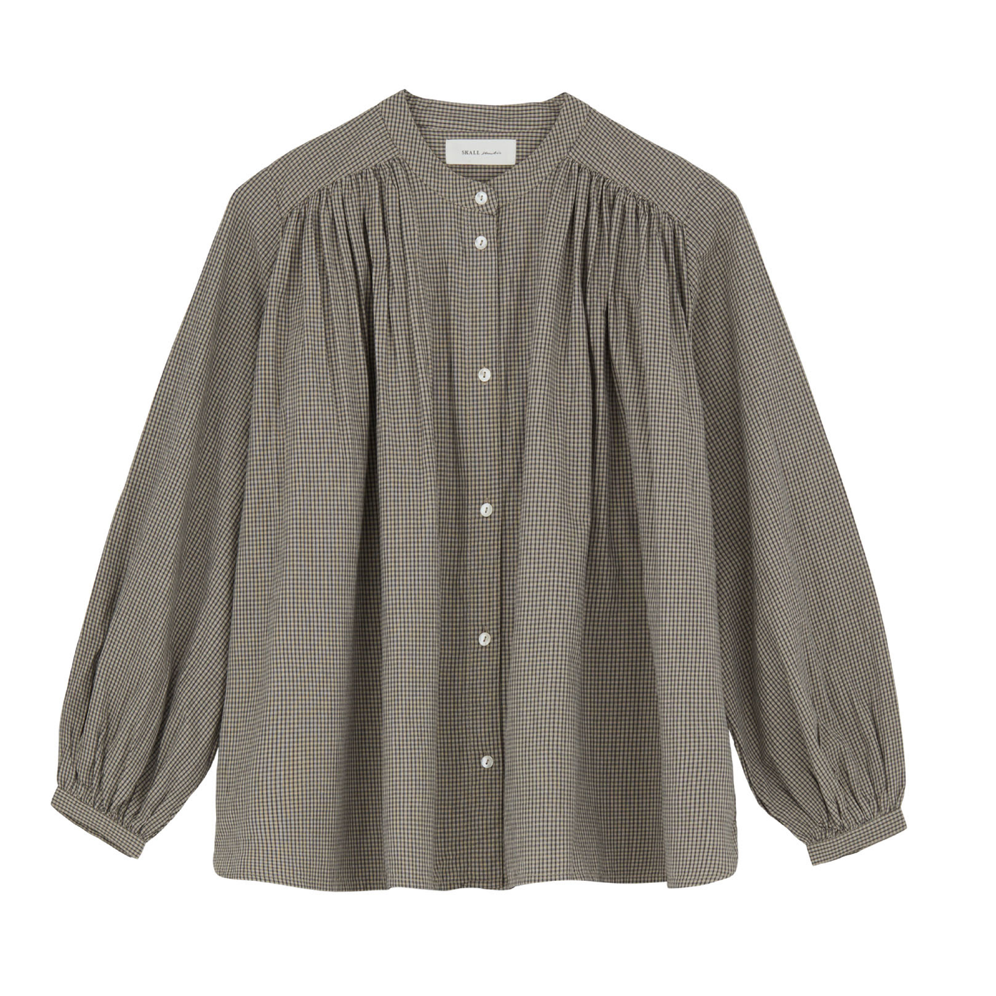 Rita Skjorte, Beige/Grey Mini Check