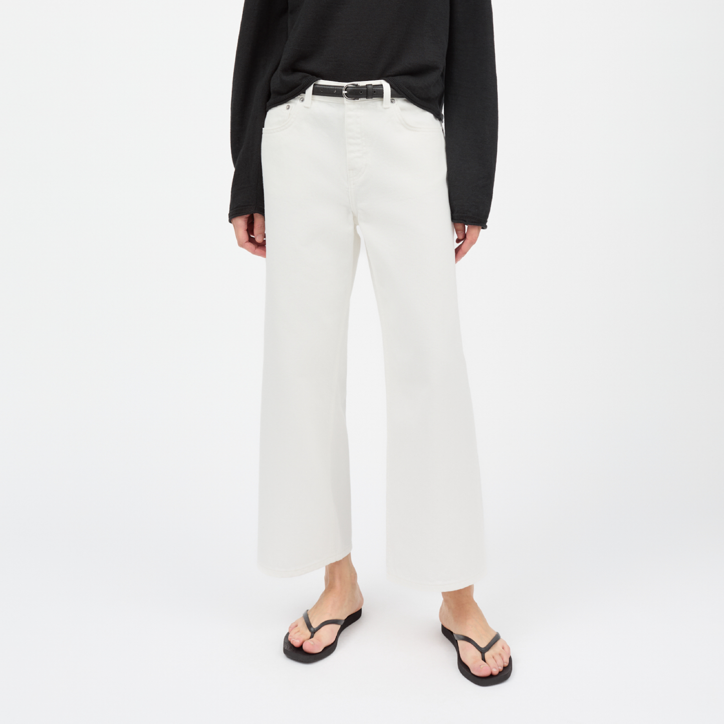 Taylor Cropped Jeans, Off White