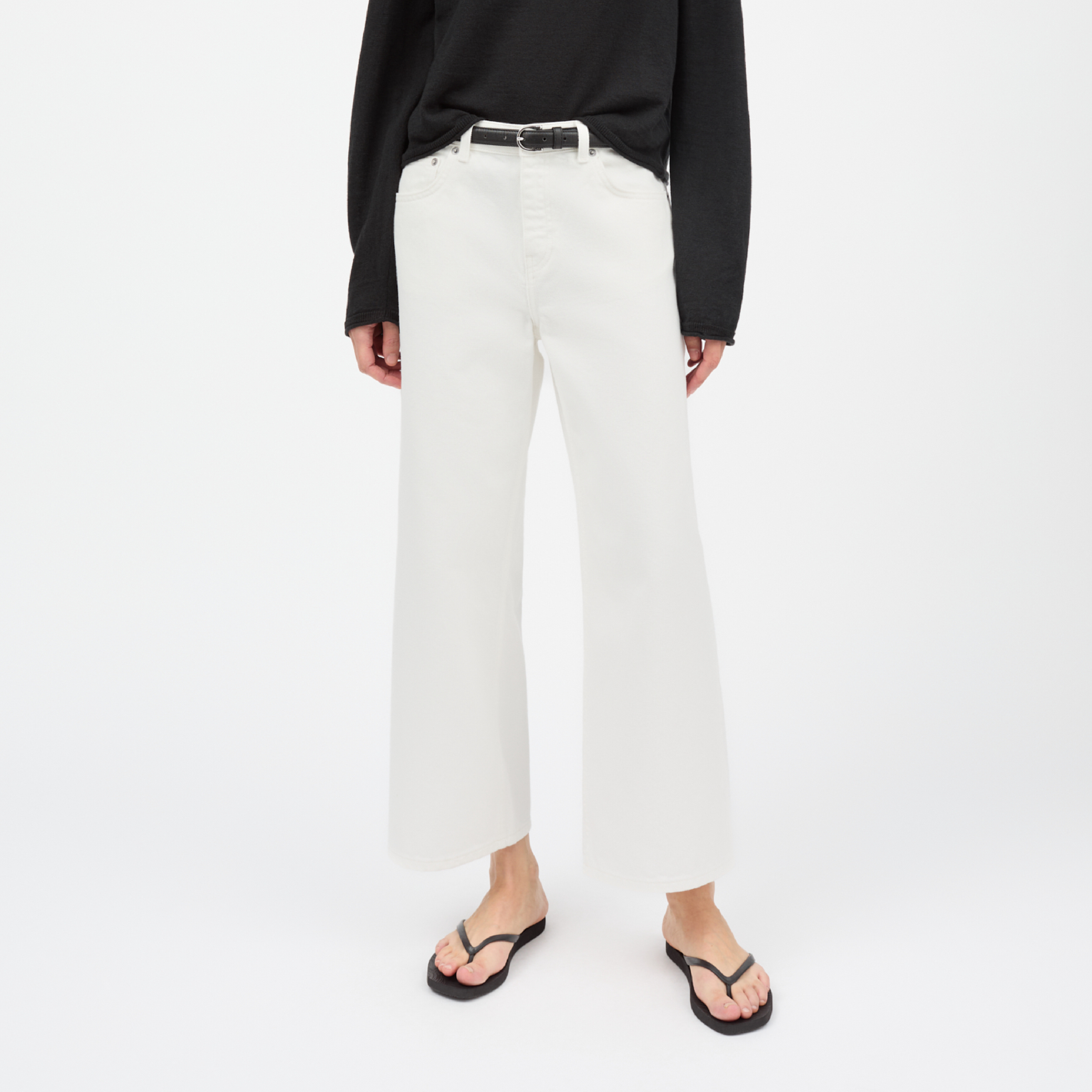 Taylor Cropped Jeans, Off White