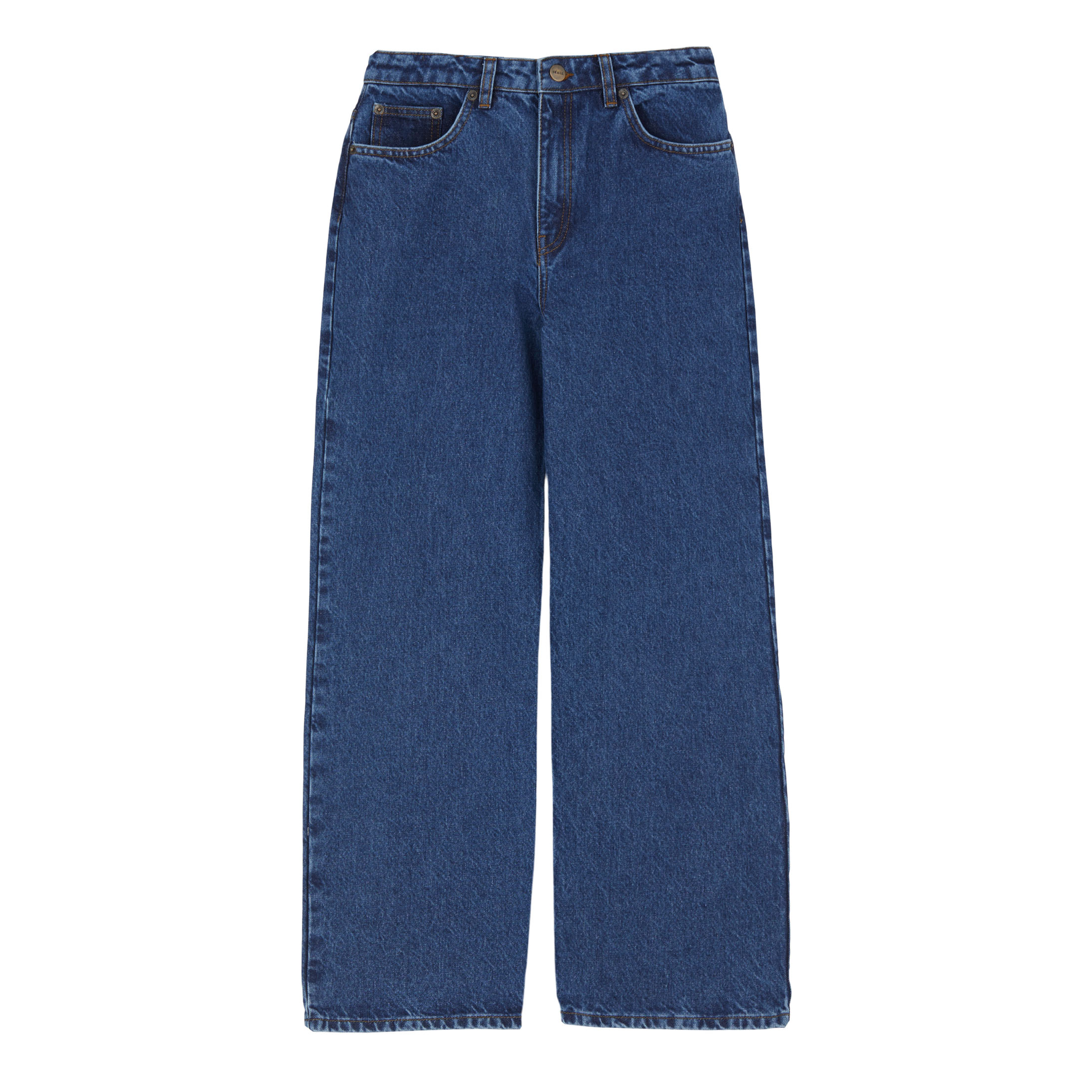 Willow Wide Leg Jeans, Mid Blue Denim