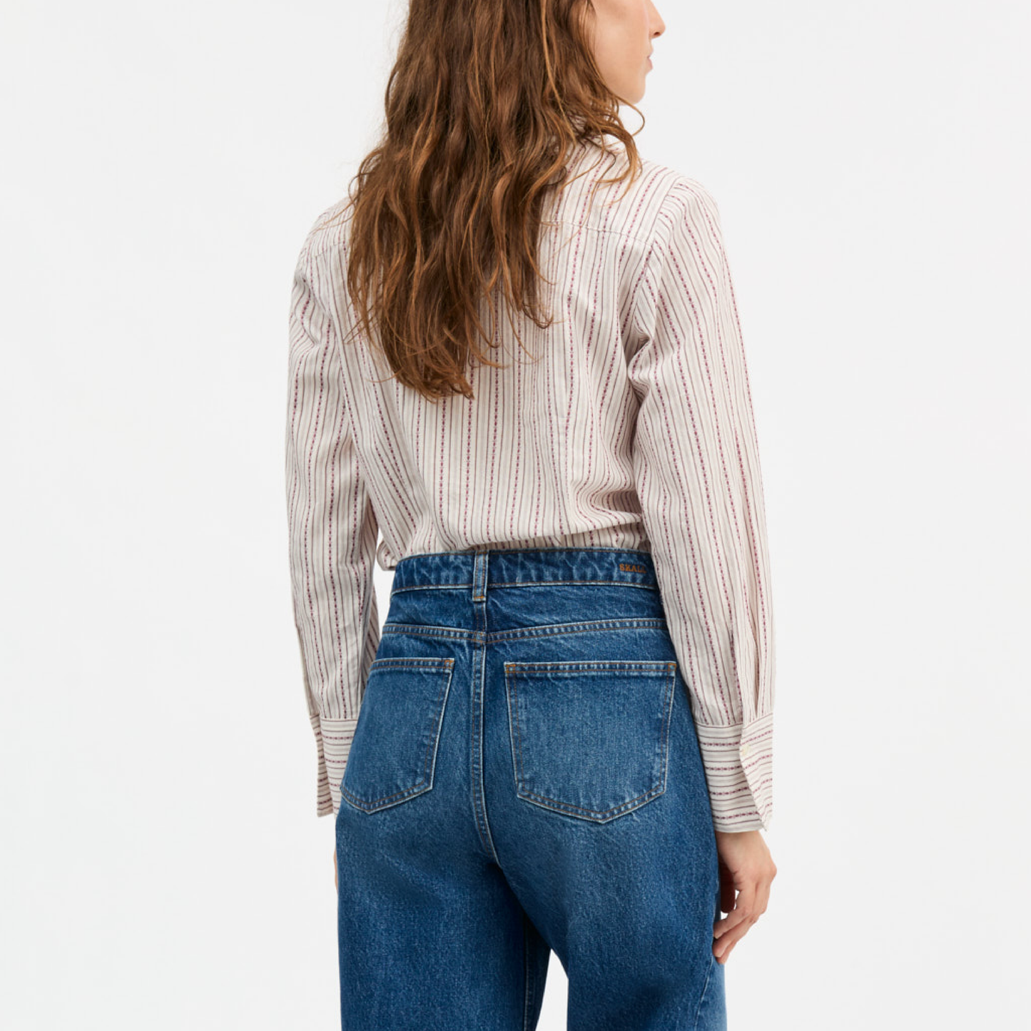 Fauna Shirt, Raspberry/Cream Stripe