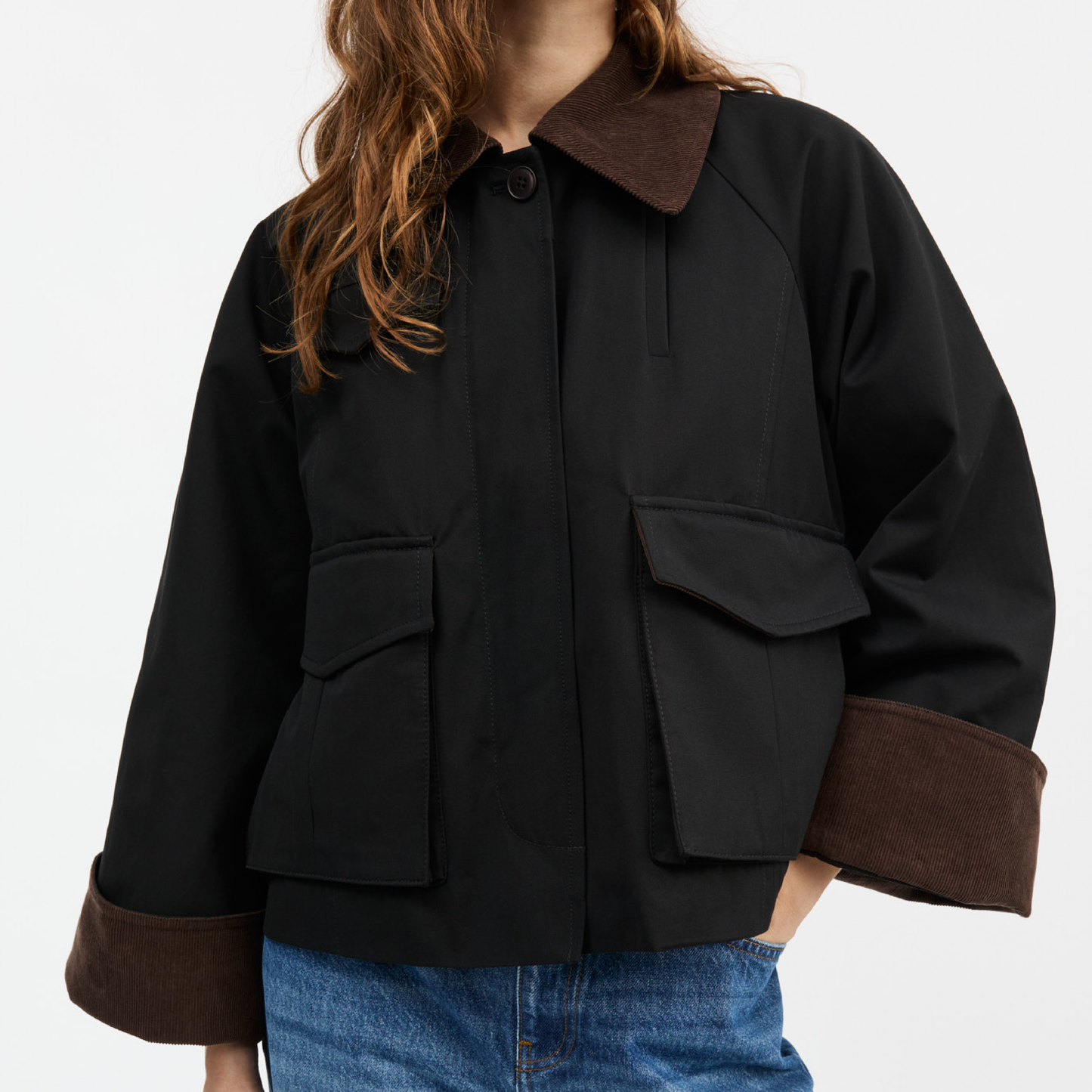 Gaby City Jacket, Black/Brown