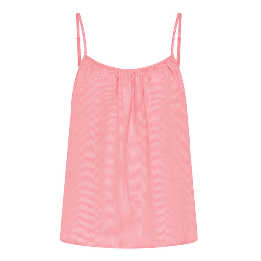 Vancouver Top, Hot Coral Stripe