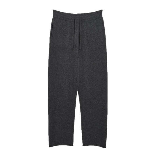 Women's Straight Cashmere Sweatpants, Dark Grey