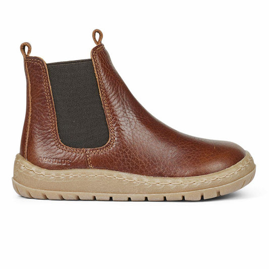 Klassisk Chelsea Støvlet M. Gummisål, Medium Brown