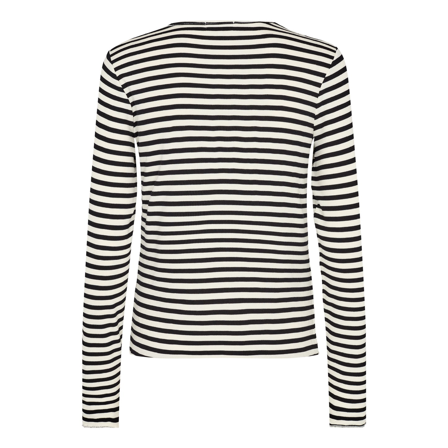 Ika 11 Langærmet Bluse, Off White/Sort