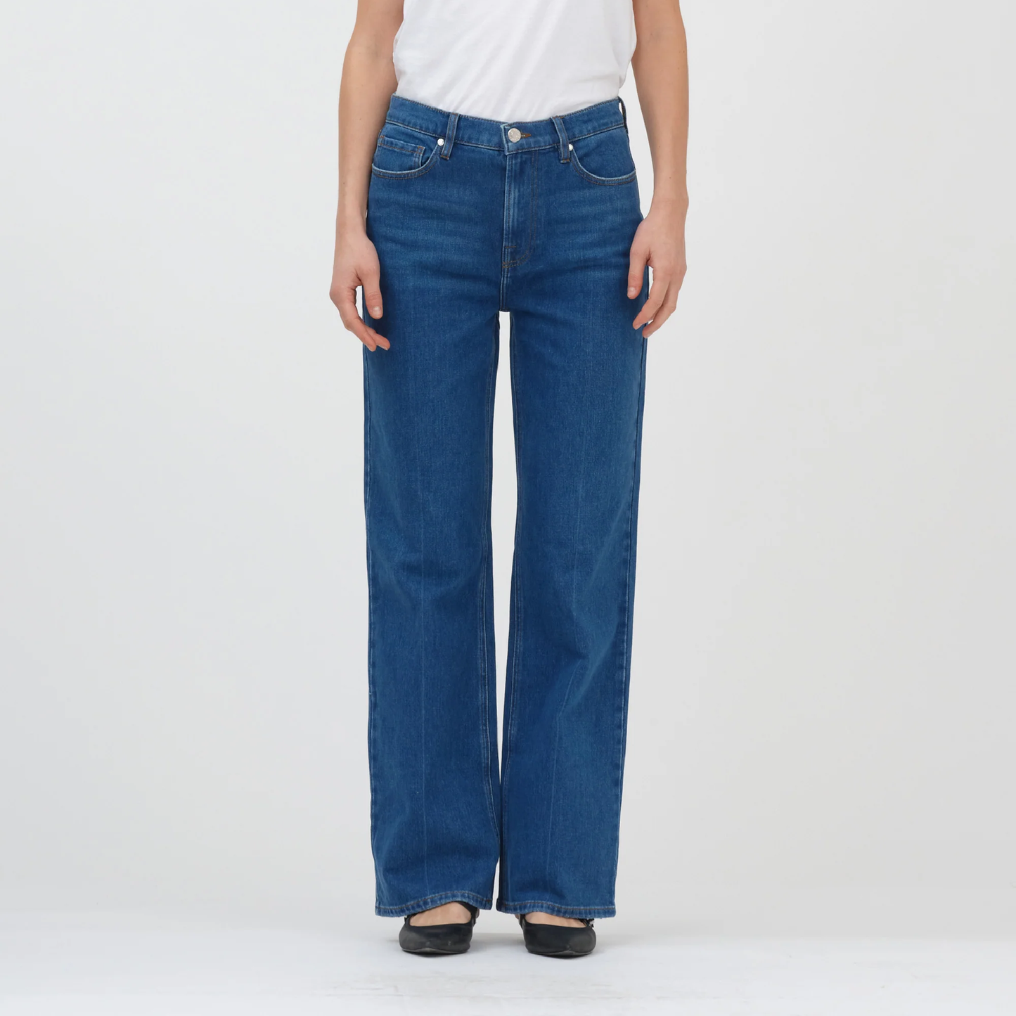 Brown Straight Wash Bilbao Jeans, Denim Blue