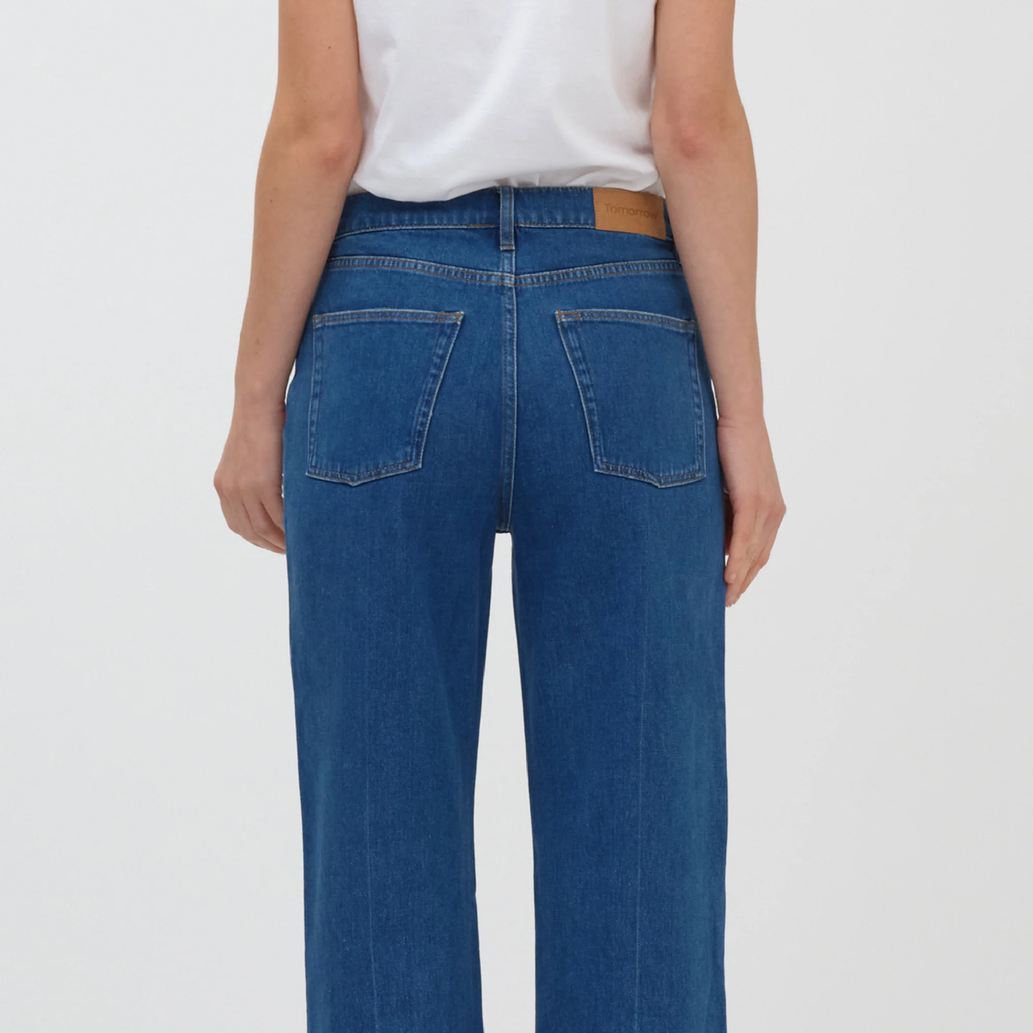 Brown Straight Wash Bilbao Jeans, Denim Blue