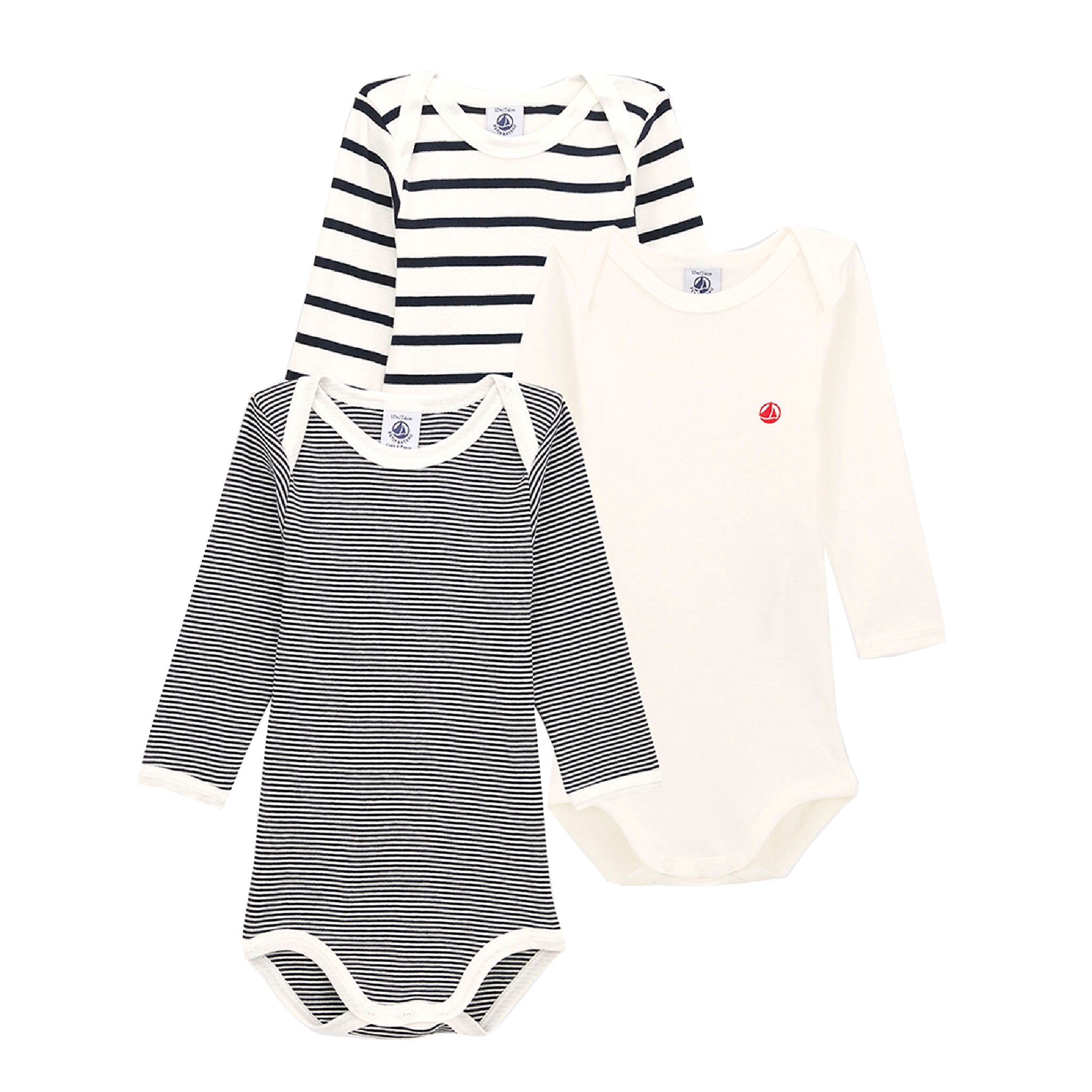 Body, Navy/Striped (3-pack)