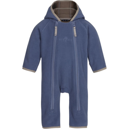 Doubleface Fleece Babysuit, Polar Blue/Mocca